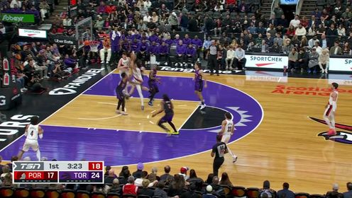 夏普36+6 阿夫迪亚26+15+6 巴雷特18分 开拓者生擒猛龙