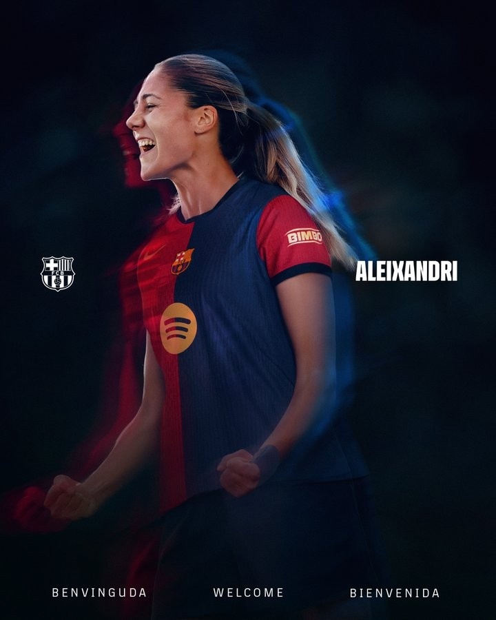 官方：巴萨女足签下24岁后卫亚历克西娅德里，双方签约四年